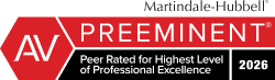 AV Preeminent | Martindale-Hubbell | Peer Rated for Highest Level of Professional Excellence | 2026